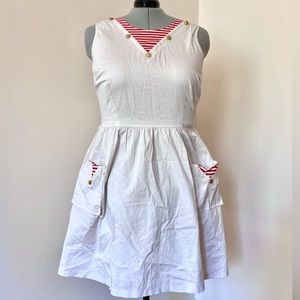 ModCloth Bea & Dot White Sailor Cotton Dress Size 2XL